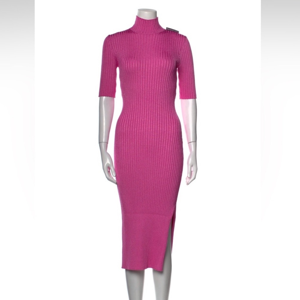 BALENCIAGA pink turtleneck dress